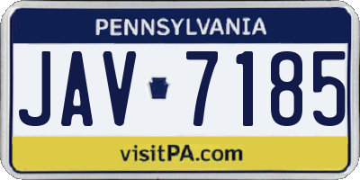 PA license plate JAV7185