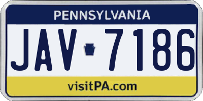 PA license plate JAV7186