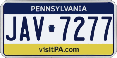 PA license plate JAV7277