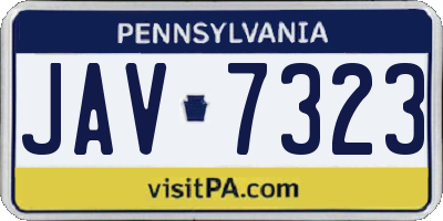 PA license plate JAV7323