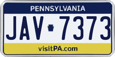 PA license plate JAV7373