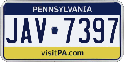 PA license plate JAV7397