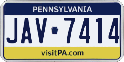 PA license plate JAV7414