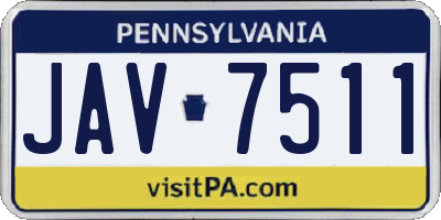PA license plate JAV7511