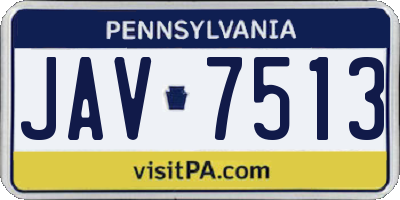 PA license plate JAV7513