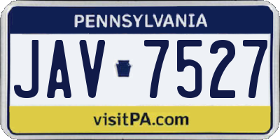 PA license plate JAV7527