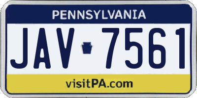 PA license plate JAV7561