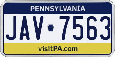 PA license plate JAV7563