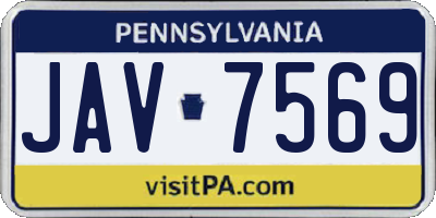 PA license plate JAV7569