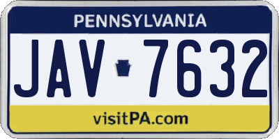 PA license plate JAV7632