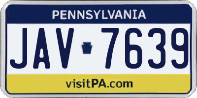 PA license plate JAV7639