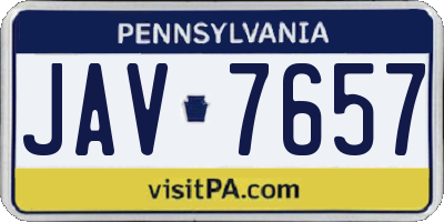 PA license plate JAV7657
