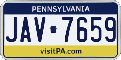 PA license plate JAV7659