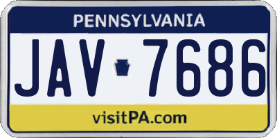 PA license plate JAV7686
