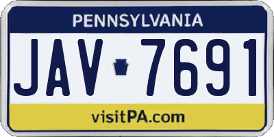 PA license plate JAV7691