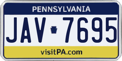 PA license plate JAV7695