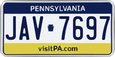 PA license plate JAV7697
