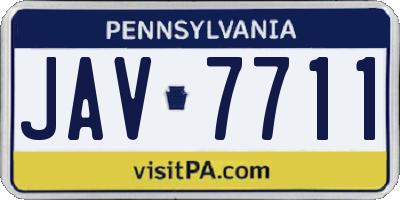 PA license plate JAV7711