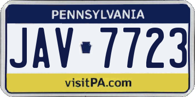 PA license plate JAV7723