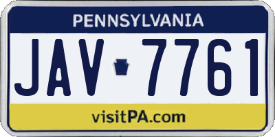 PA license plate JAV7761