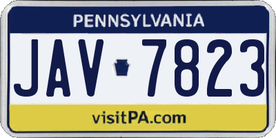 PA license plate JAV7823