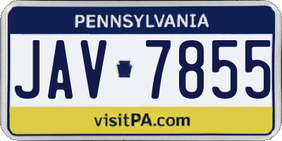 PA license plate JAV7855