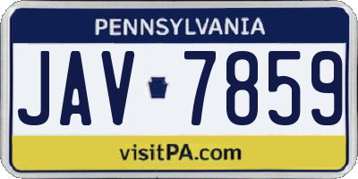 PA license plate JAV7859