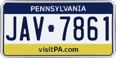 PA license plate JAV7861