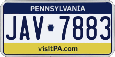 PA license plate JAV7883