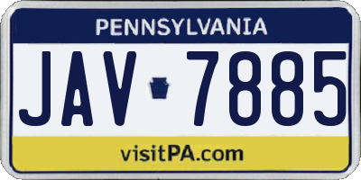 PA license plate JAV7885