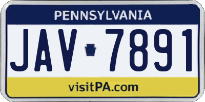 PA license plate JAV7891