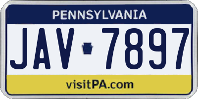 PA license plate JAV7897