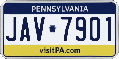 PA license plate JAV7901