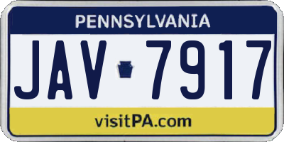 PA license plate JAV7917