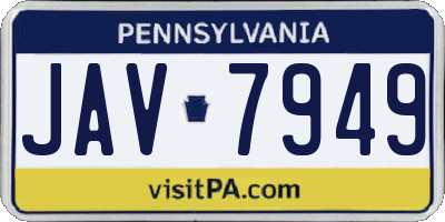 PA license plate JAV7949
