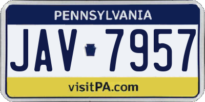 PA license plate JAV7957