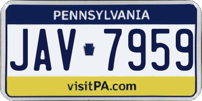 PA license plate JAV7959