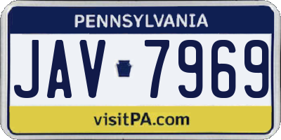 PA license plate JAV7969