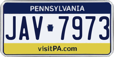 PA license plate JAV7973