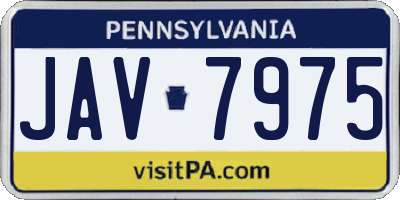 PA license plate JAV7975