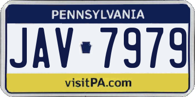 PA license plate JAV7979