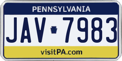 PA license plate JAV7983