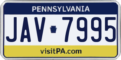 PA license plate JAV7995