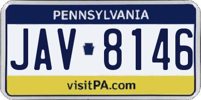 PA license plate JAV8146