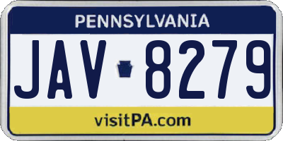 PA license plate JAV8279