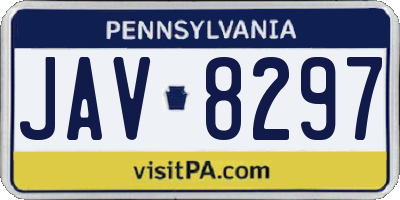 PA license plate JAV8297