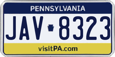 PA license plate JAV8323