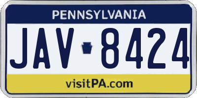 PA license plate JAV8424