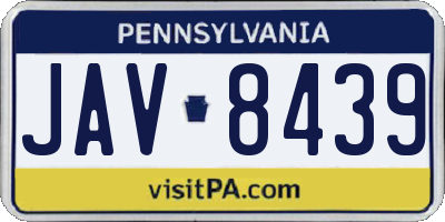 PA license plate JAV8439