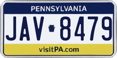 PA license plate JAV8479
